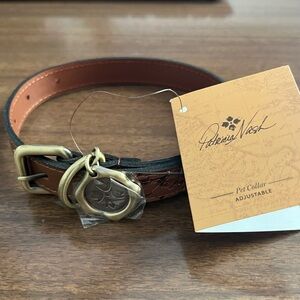 Patricia Nash Signature Map Leather Pet Dog Collar Size Small NWT